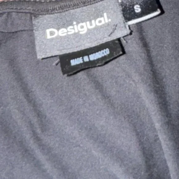 Desigual Broadway Road Artsy Print Black Dress Cotton - Knee Lenght - Picture 7 of 12